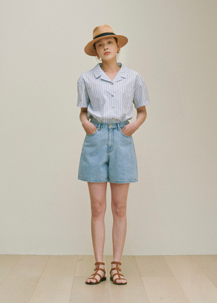 Half-sleeves Shirt (Stripe)