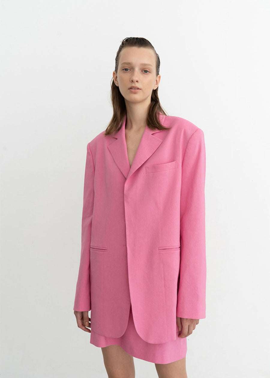 [Re-Order] Marta single breast jacket (Pink)