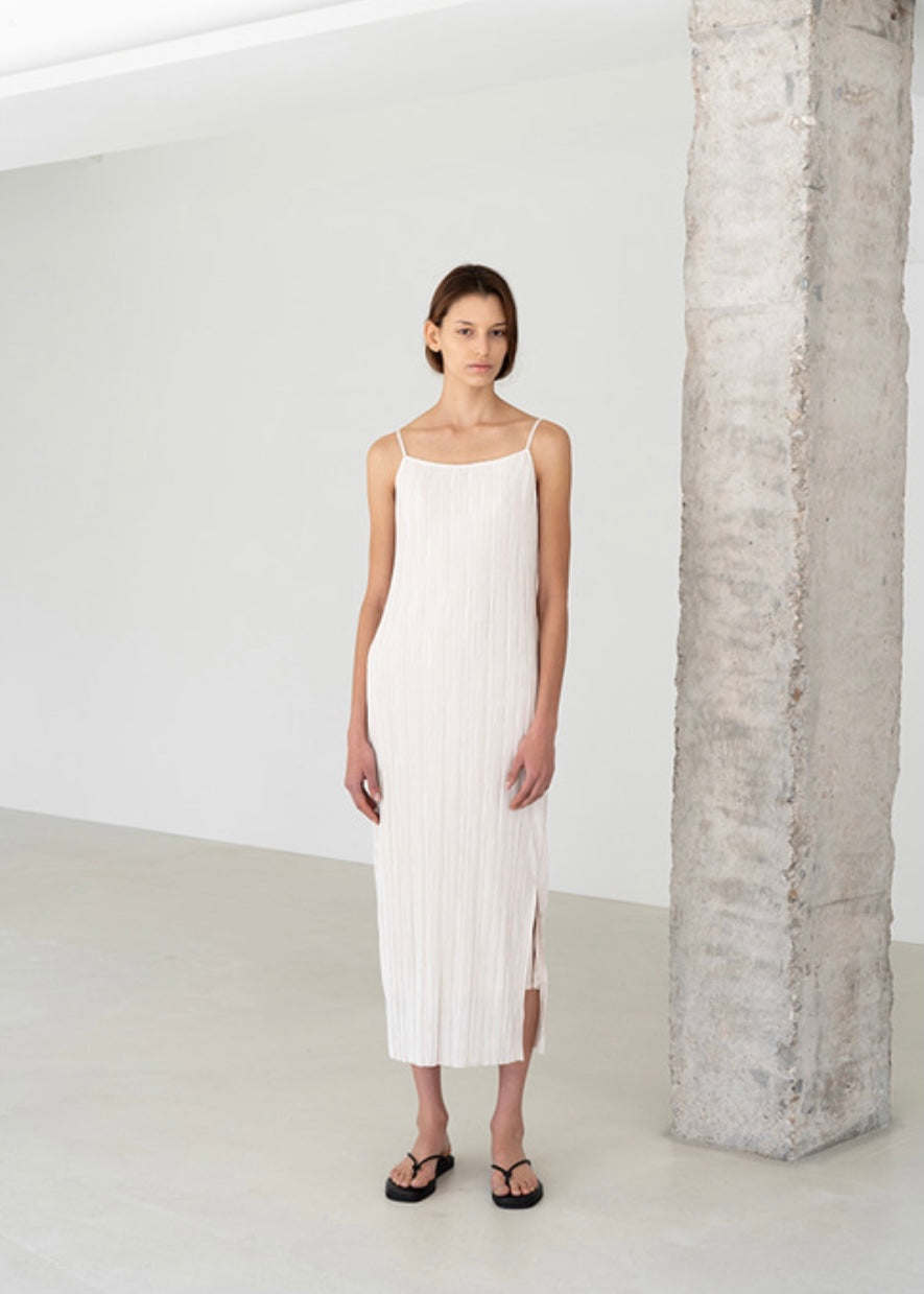Eres pleated dress / collar