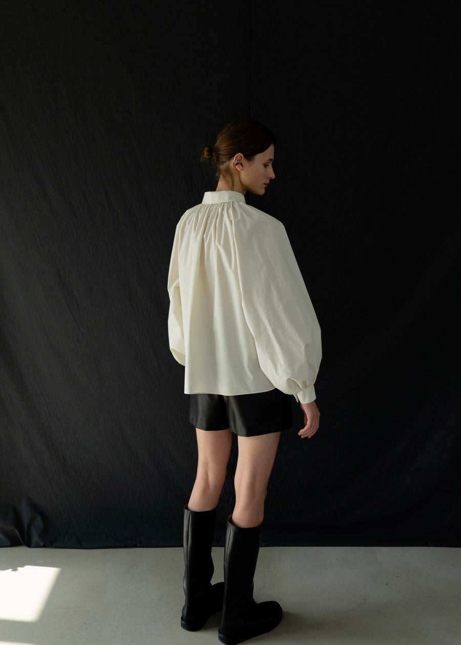 Gathered Cotton Shirts | LEHA