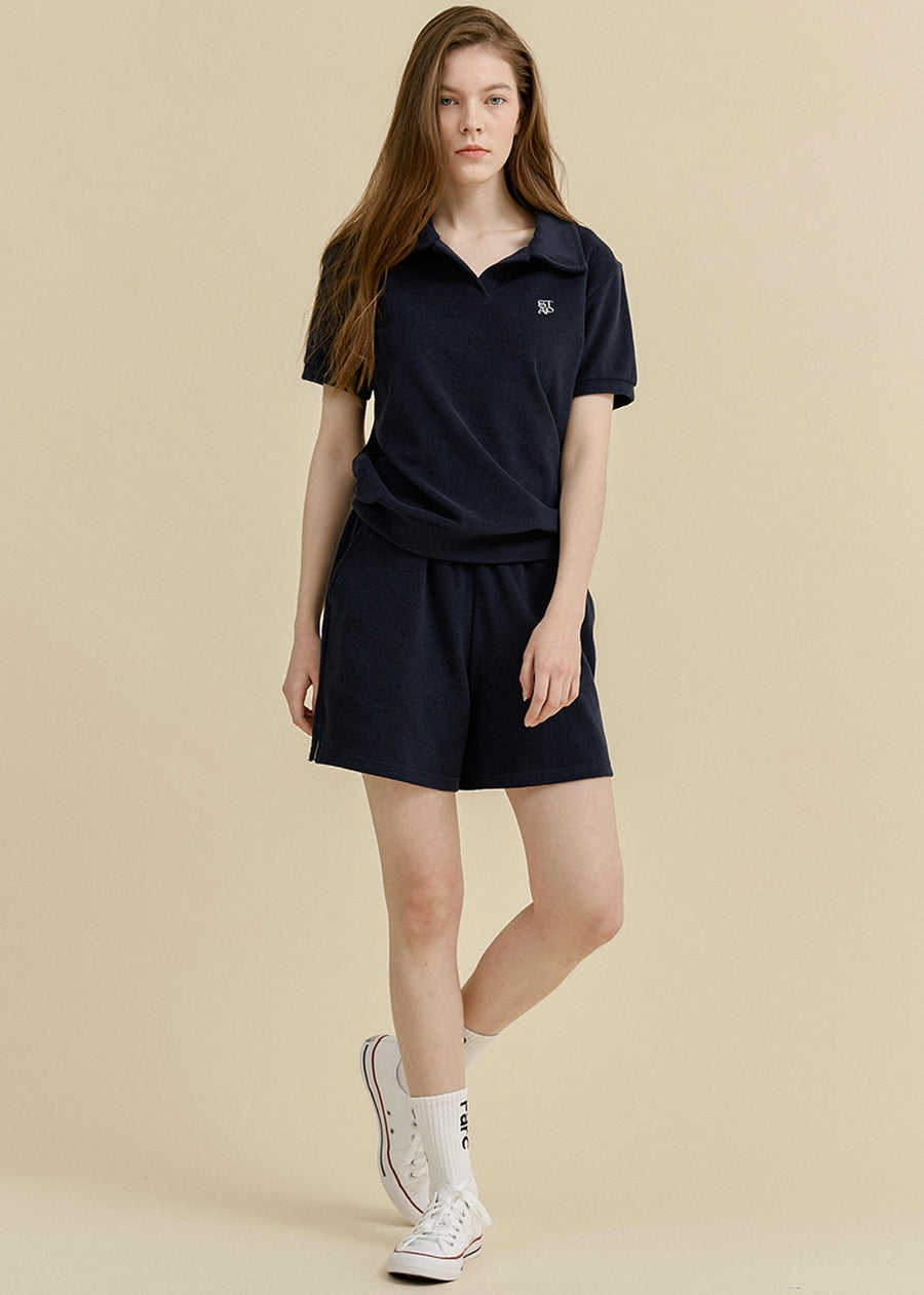 [STUDIO & PARC] Set 10% off | Bacatel Terry T-shirt & Short Pants -Navy