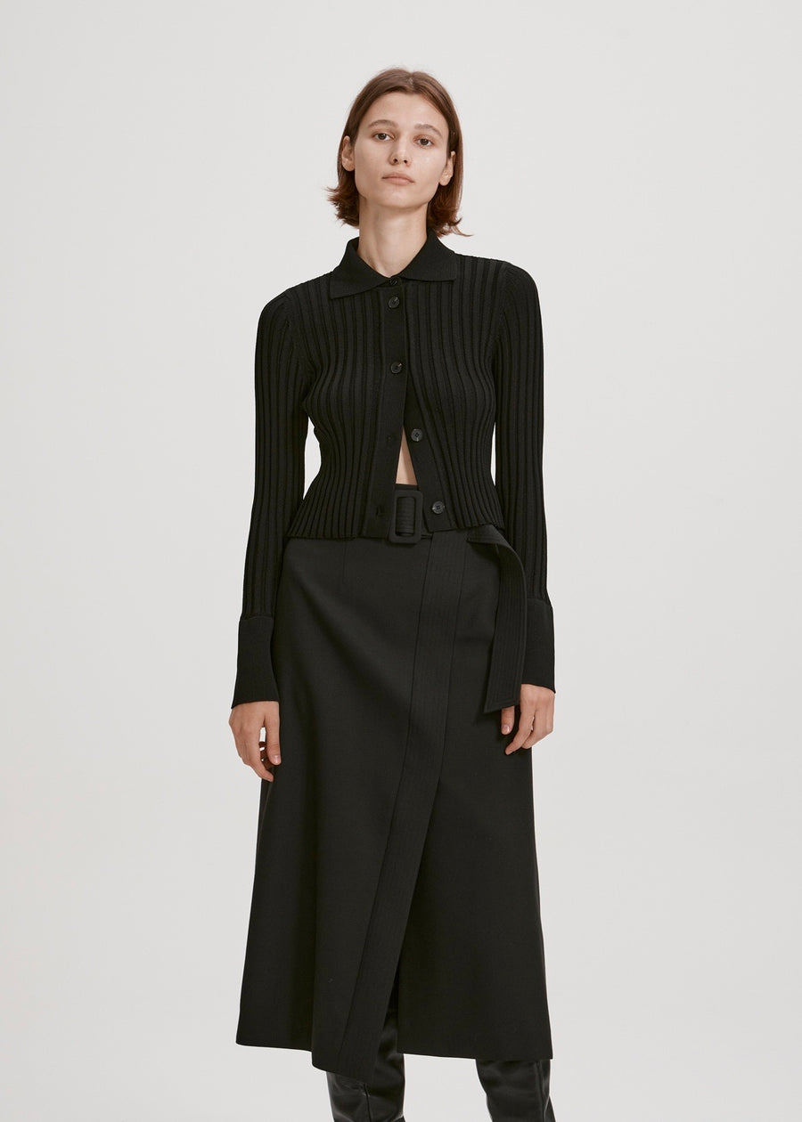 BELTED WOOL SKIRT | RECTO