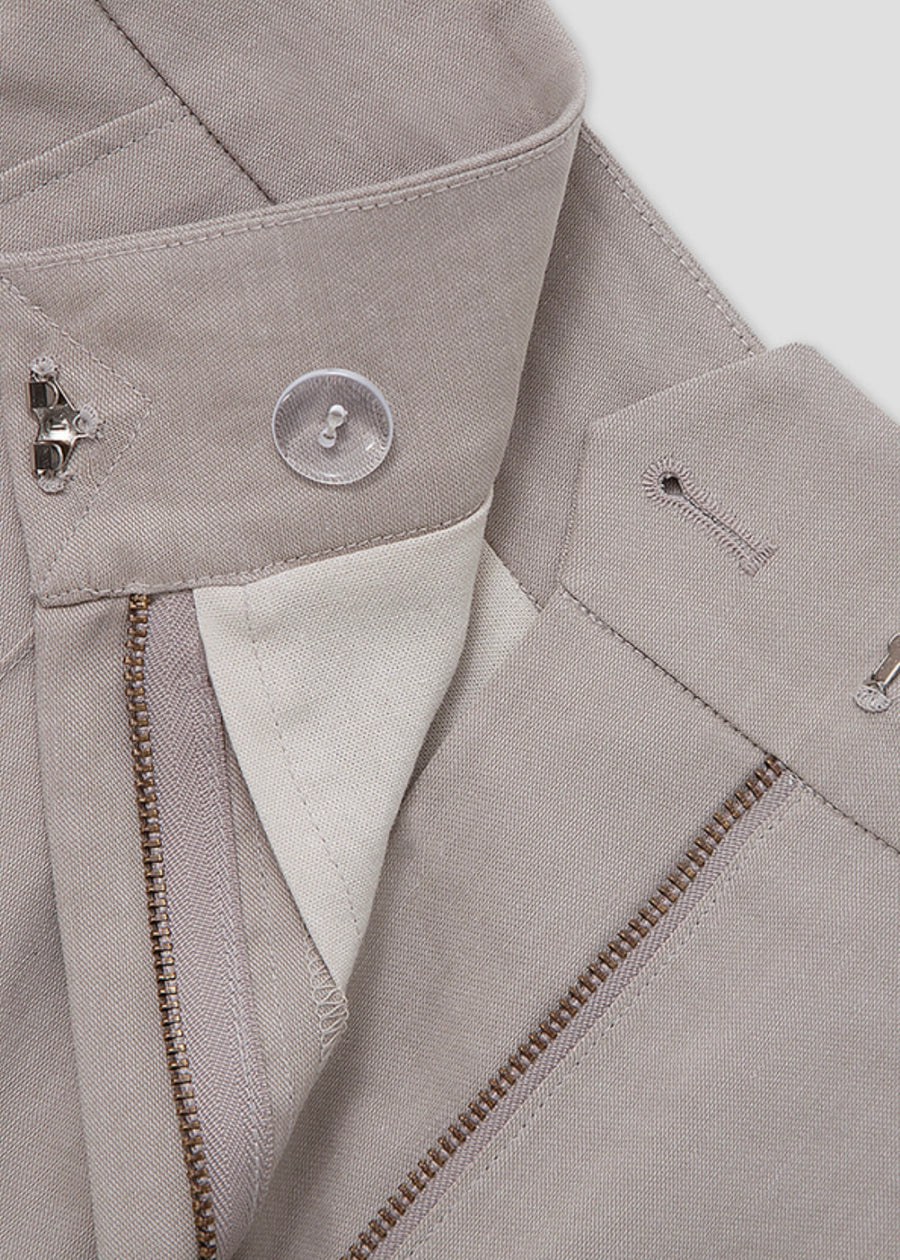Karin linen blended shorts (Beige)