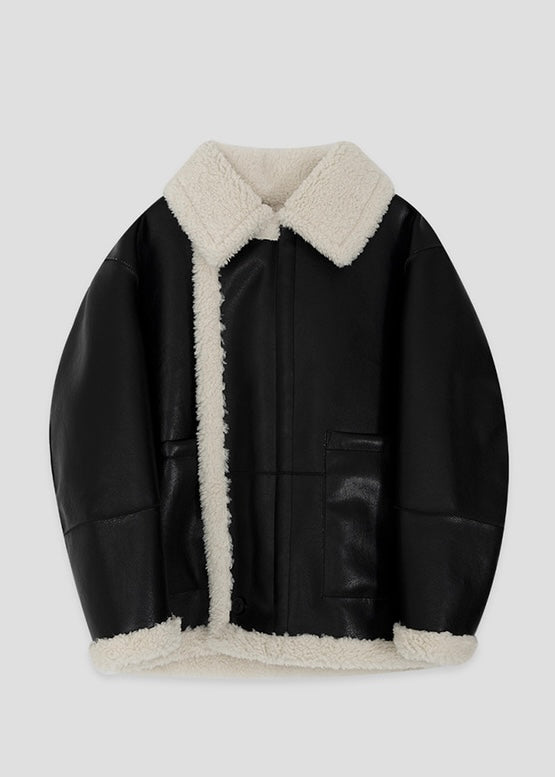 LEHA | Reversible Eco Shearling Jacket (Black)