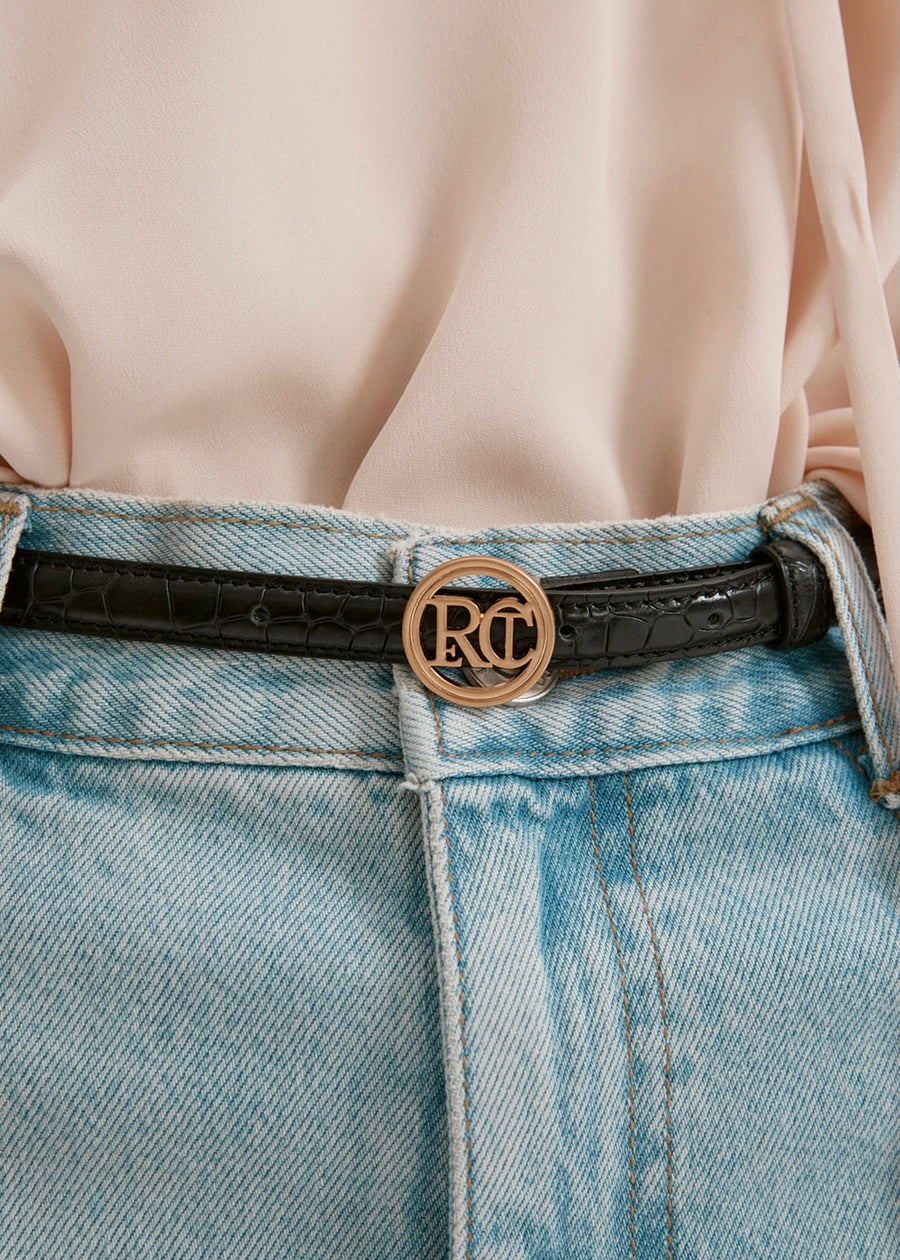 SIGNATURE LOGO LEATHER BELT | RECTO.