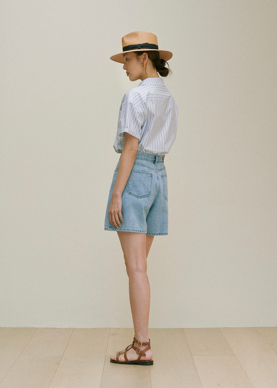 Half-sleeves Shirt (Stripe)