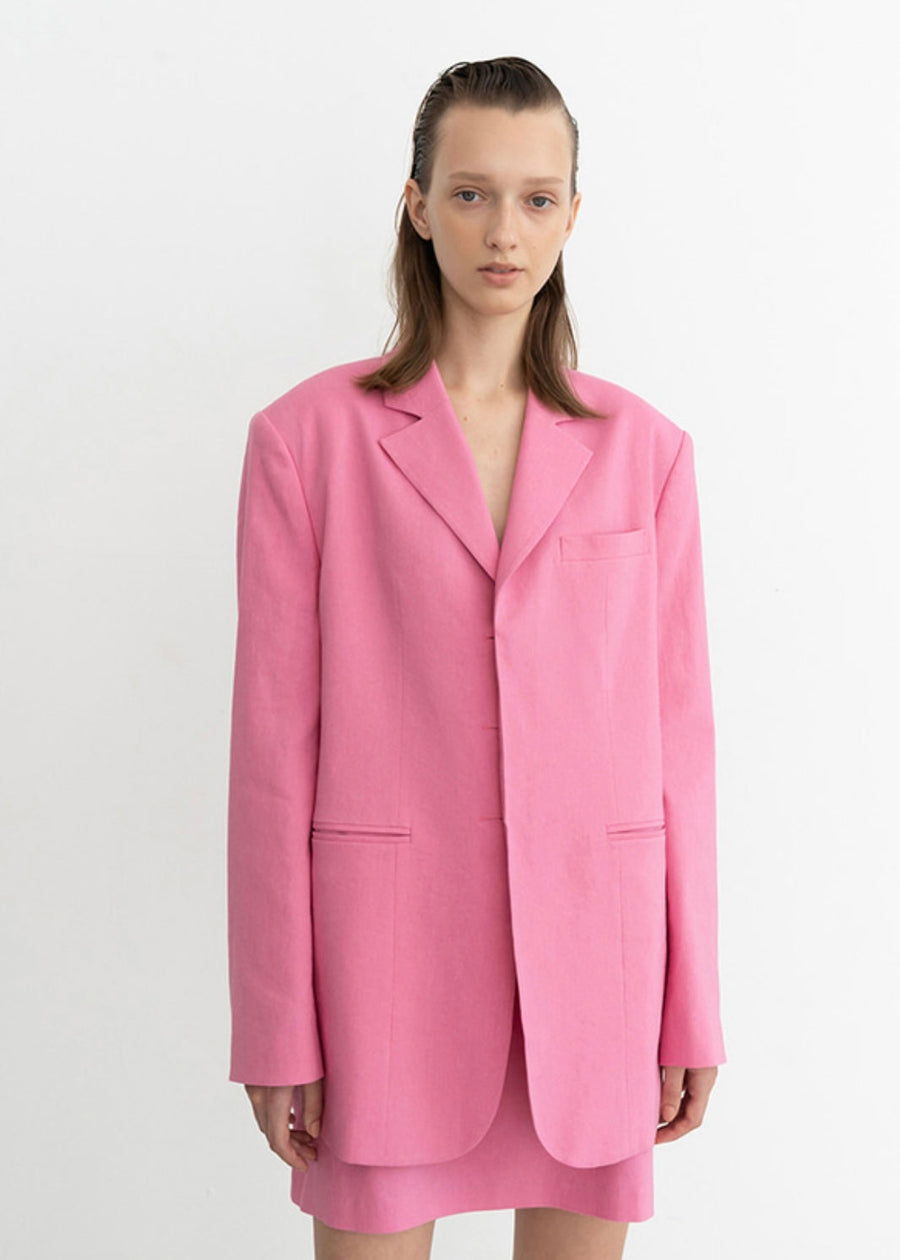 [Re-Order] Marta single breast jacket (Pink)