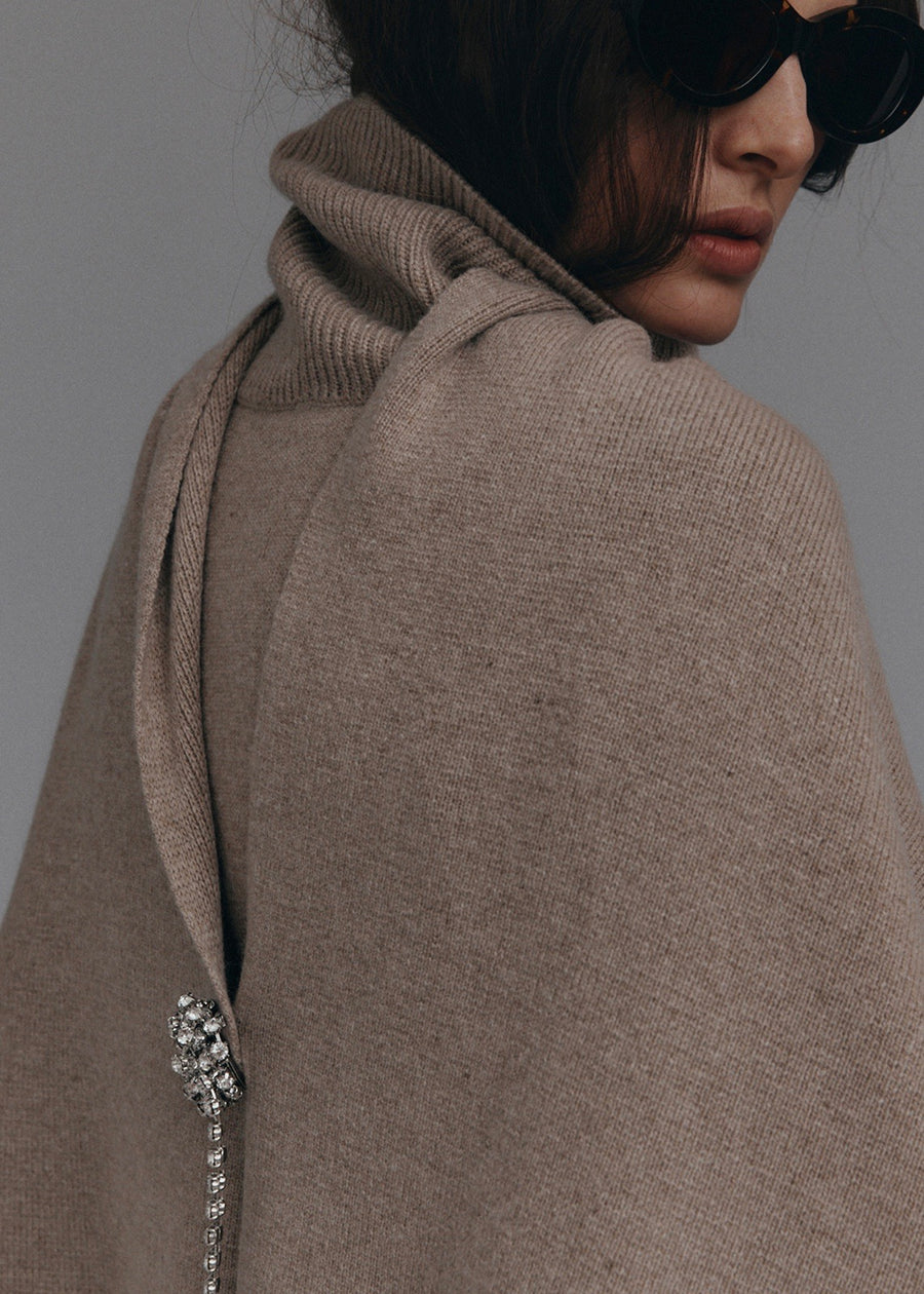 WOOL TURTLENECK & MUFFLER (COCOA) | RECTO