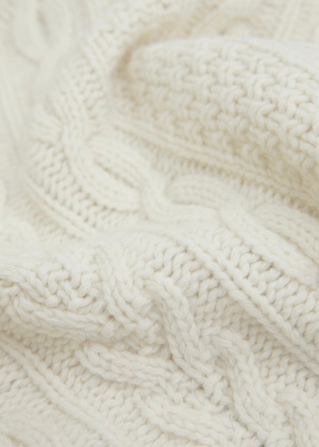 La Neige Cable-Knit Cardigan (Snowfall white)