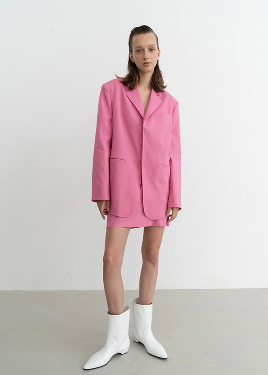[Re-Order] Marta single breast jacket (Pink)