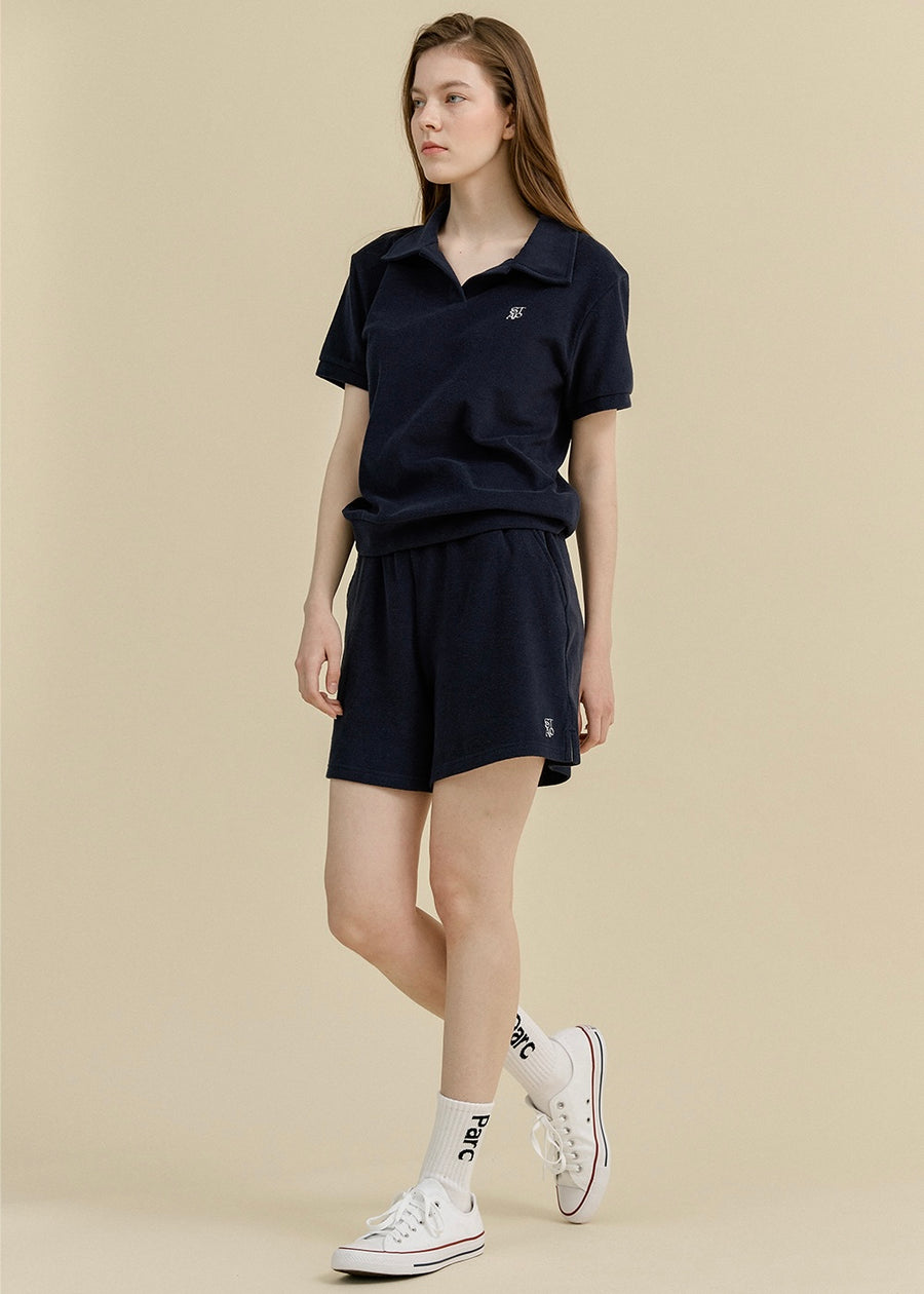 [STUDIO & PARC] Set 10% off | Bacatel Terry T-shirt & Short Pants -Navy