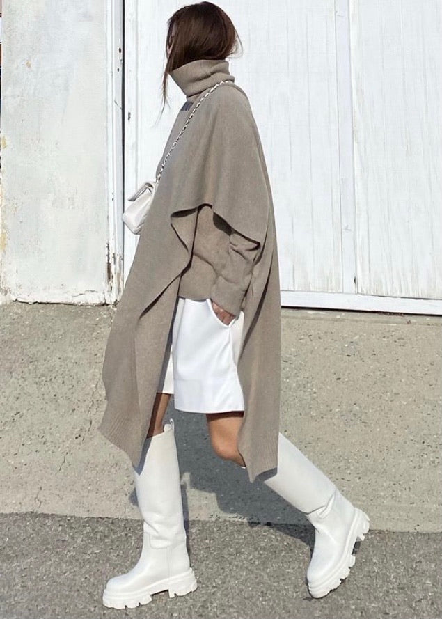 WOOL TURTLENECK & MUFFLER (COCOA) | RECTO