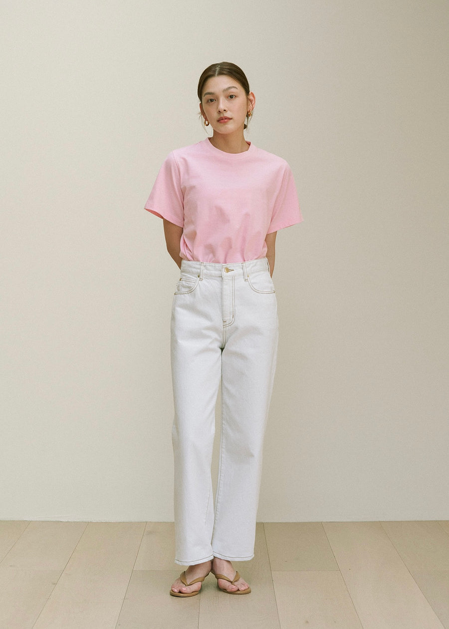 Crown neck t-shirt (Bloom Pink)