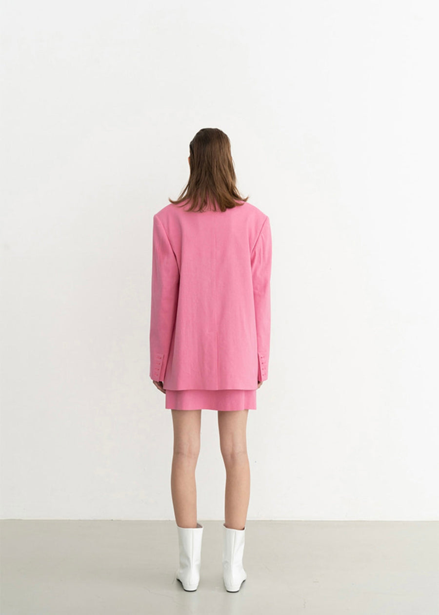 [Re-Order] Marta single breast jacket (Pink)