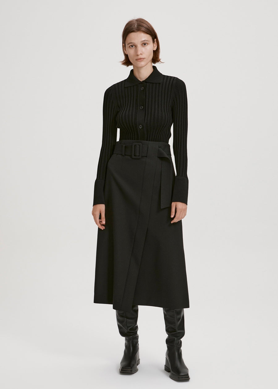 BELTED WOOL SKIRT | RECTO