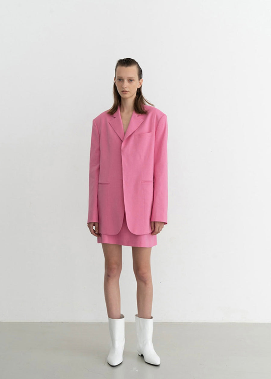 [Re-Order] Marta single breast jacket (Pink)