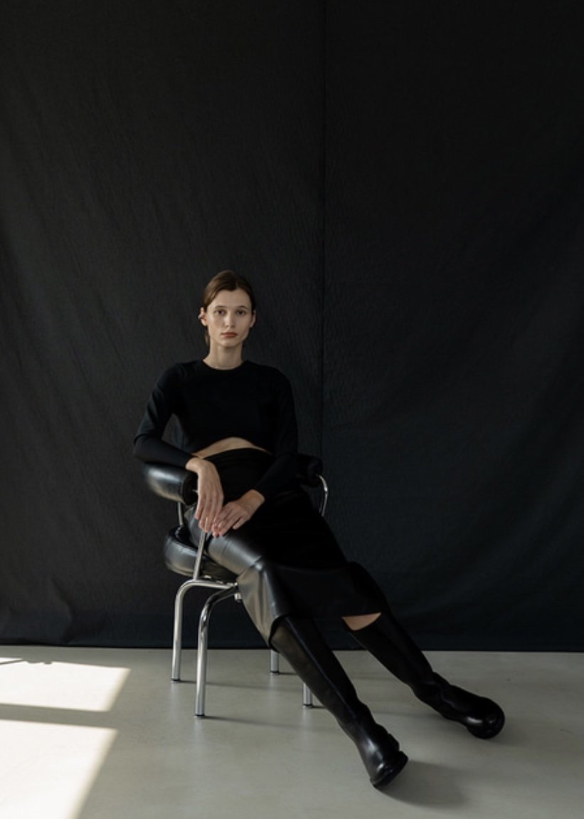 [Pre-order] Calf leather knee-high boots