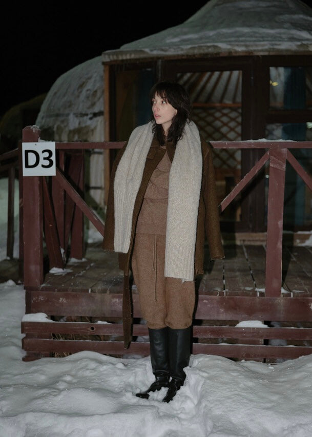 [MOIA] Alpaca knit pants -brown