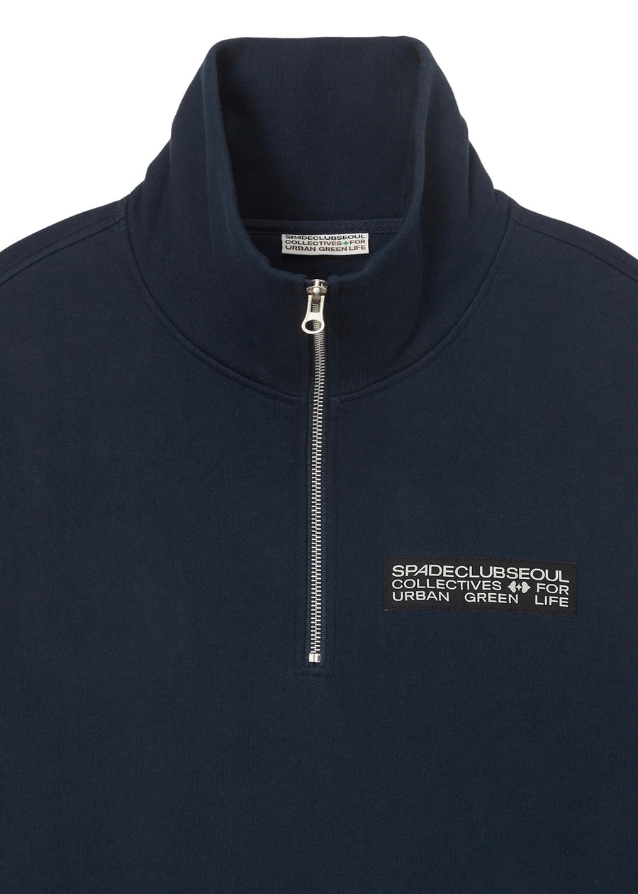 SCS Basic Label Half Zip-Up (Navy)