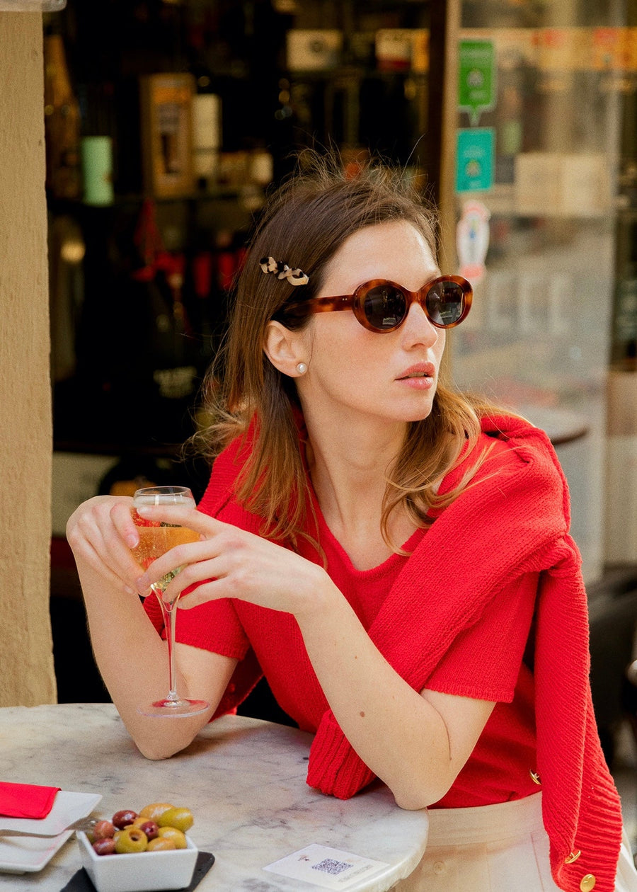 Alice Knit Cardigan (Ruby red)