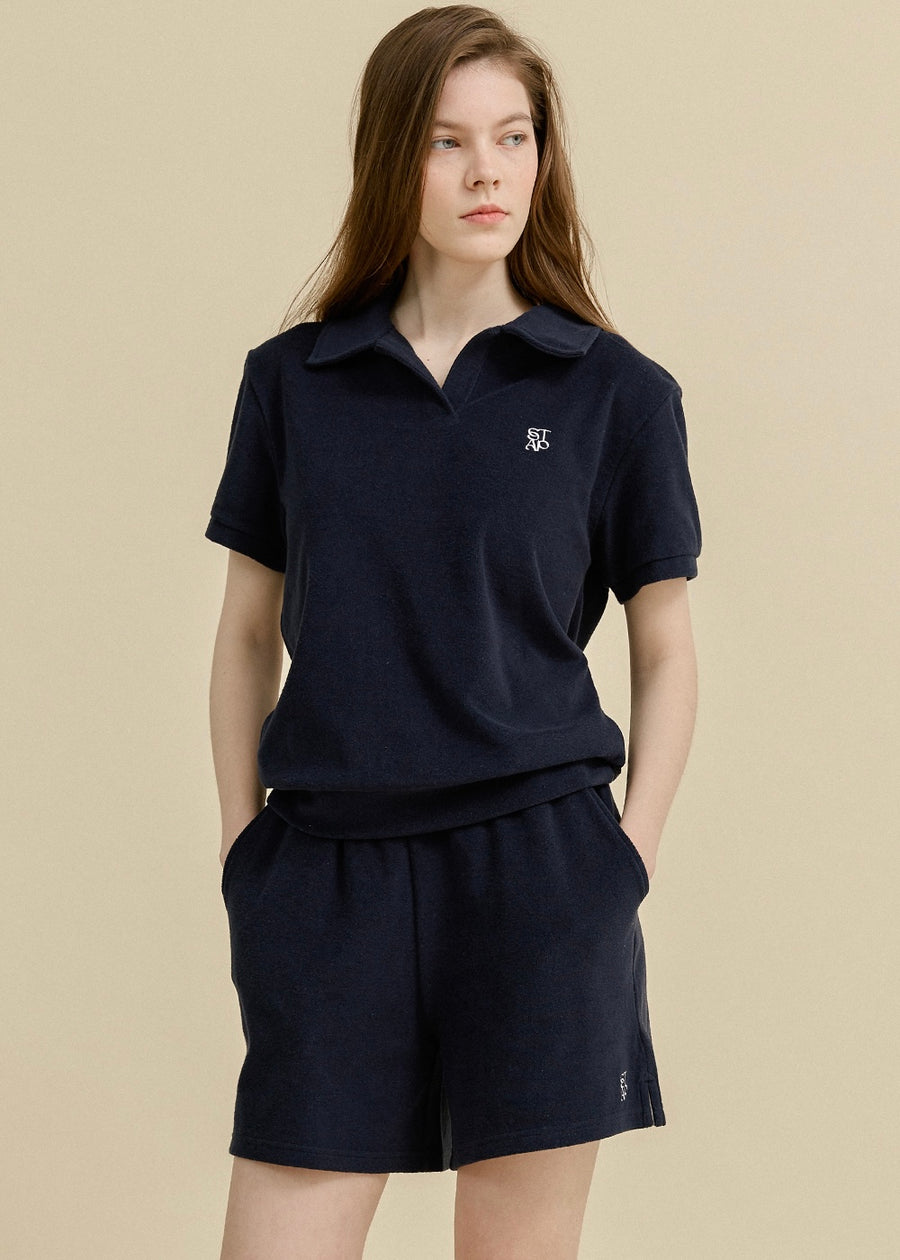 [STUDIO & PARC] Set 10% off | Bacatel Terry T-shirt & Short Pants -Navy