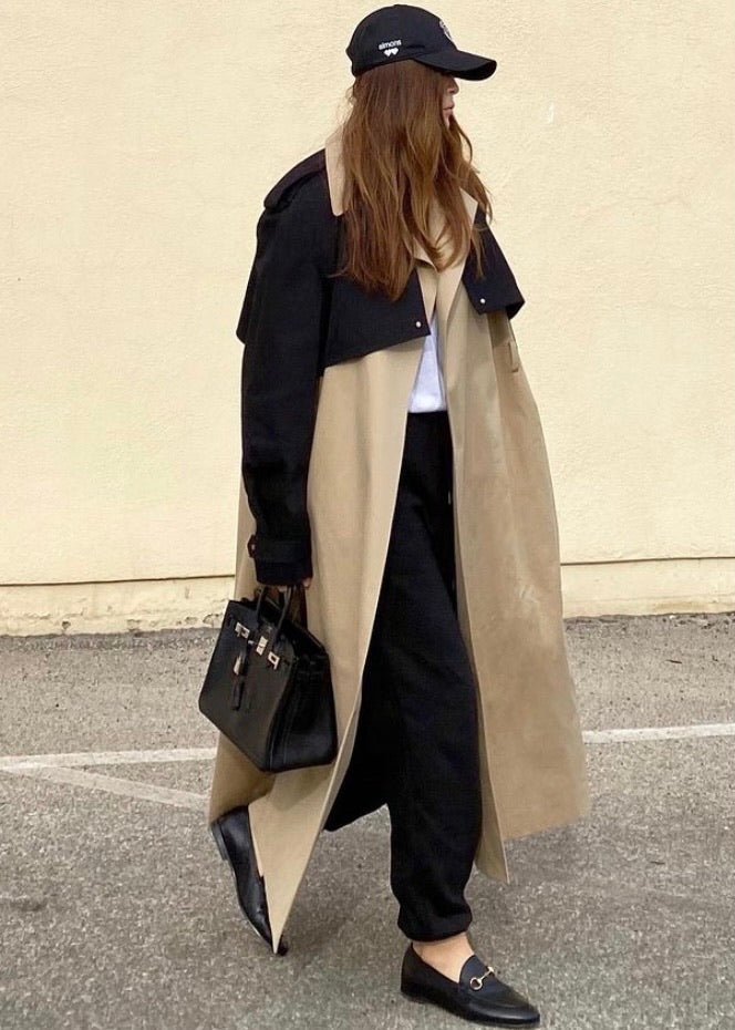 TWO TONE OVERSIZED TRENCH COAT| LEHA