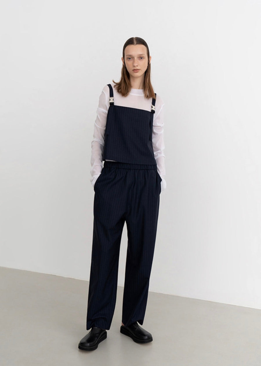 [Re-stock] Bastian pinstriped tapedre pants (Navy stripe)