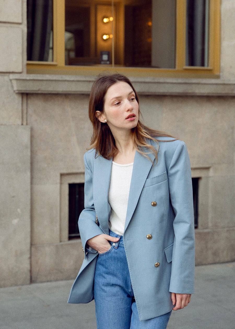 Numero 126: Saint Double Breasted Blazer (Seaside Blue)