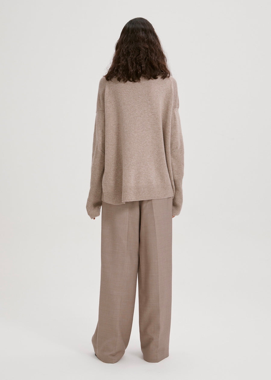 WOOL TURTLENECK & MUFFLER (COCOA) | RECTO