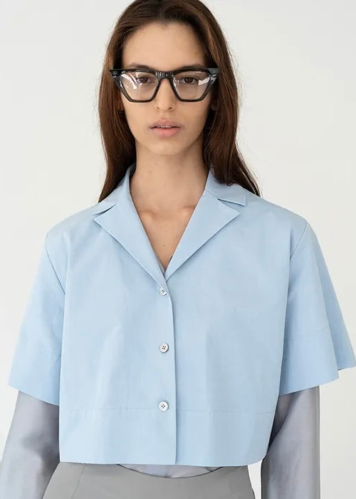 CROPPED SHIRTS (BLUE) | LEHA