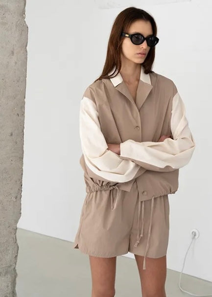 [Re-stock] Emma nylon Jacket (Beige)