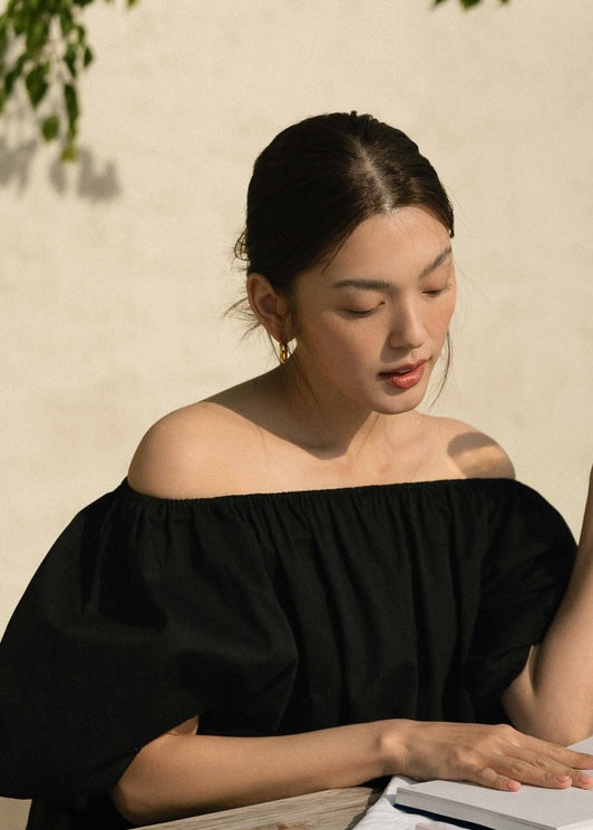 [Re-stock] Mimosa puff-sleeve dress (Black)