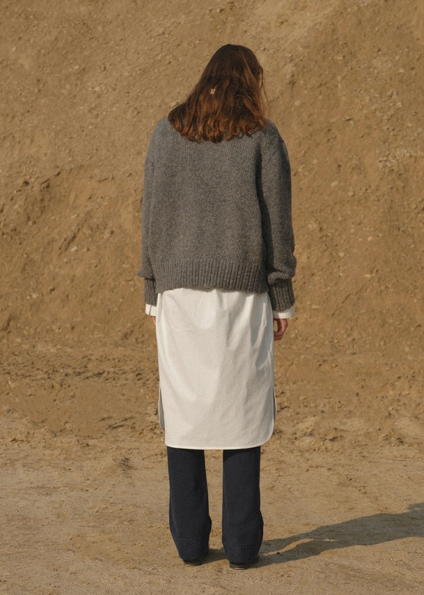 scot v-neck knit (Gray)