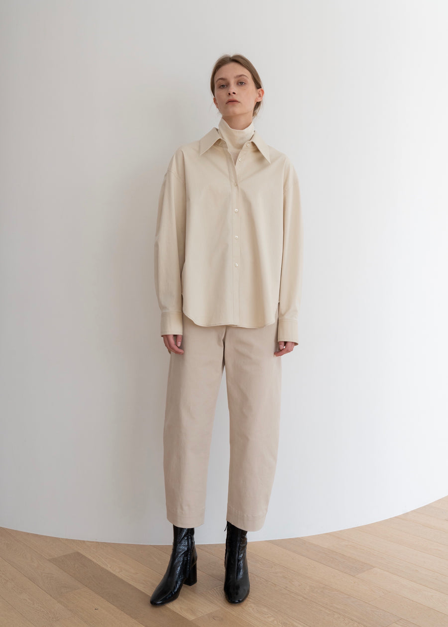 POPLIN SHIRT CREAM | KINDERSALMON
