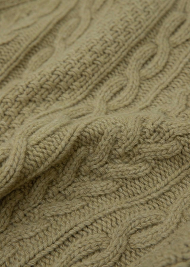 La Neige Cable-Knit Cardigan (Automn green)