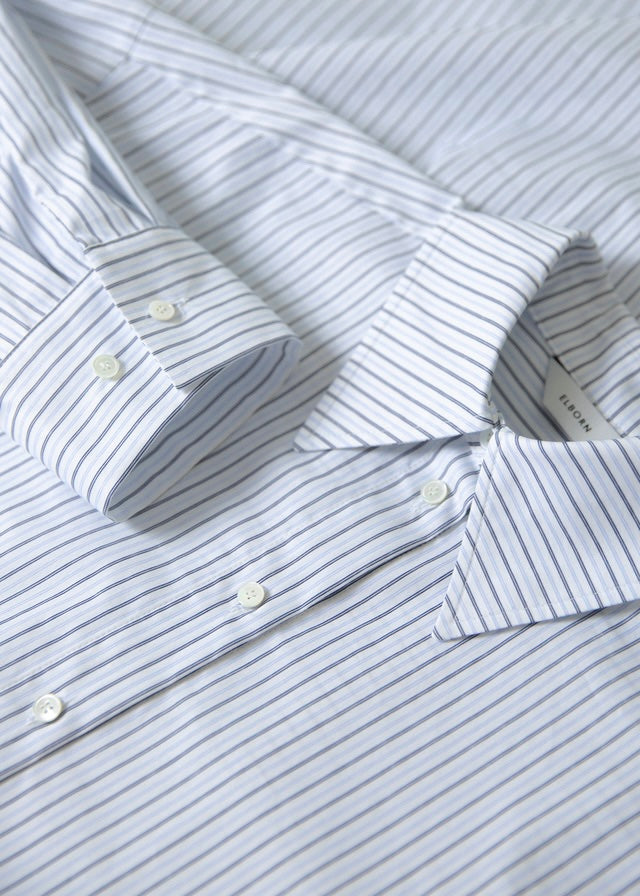 [1St Re-Order] Stripe Cotton-blend Shirt Dress