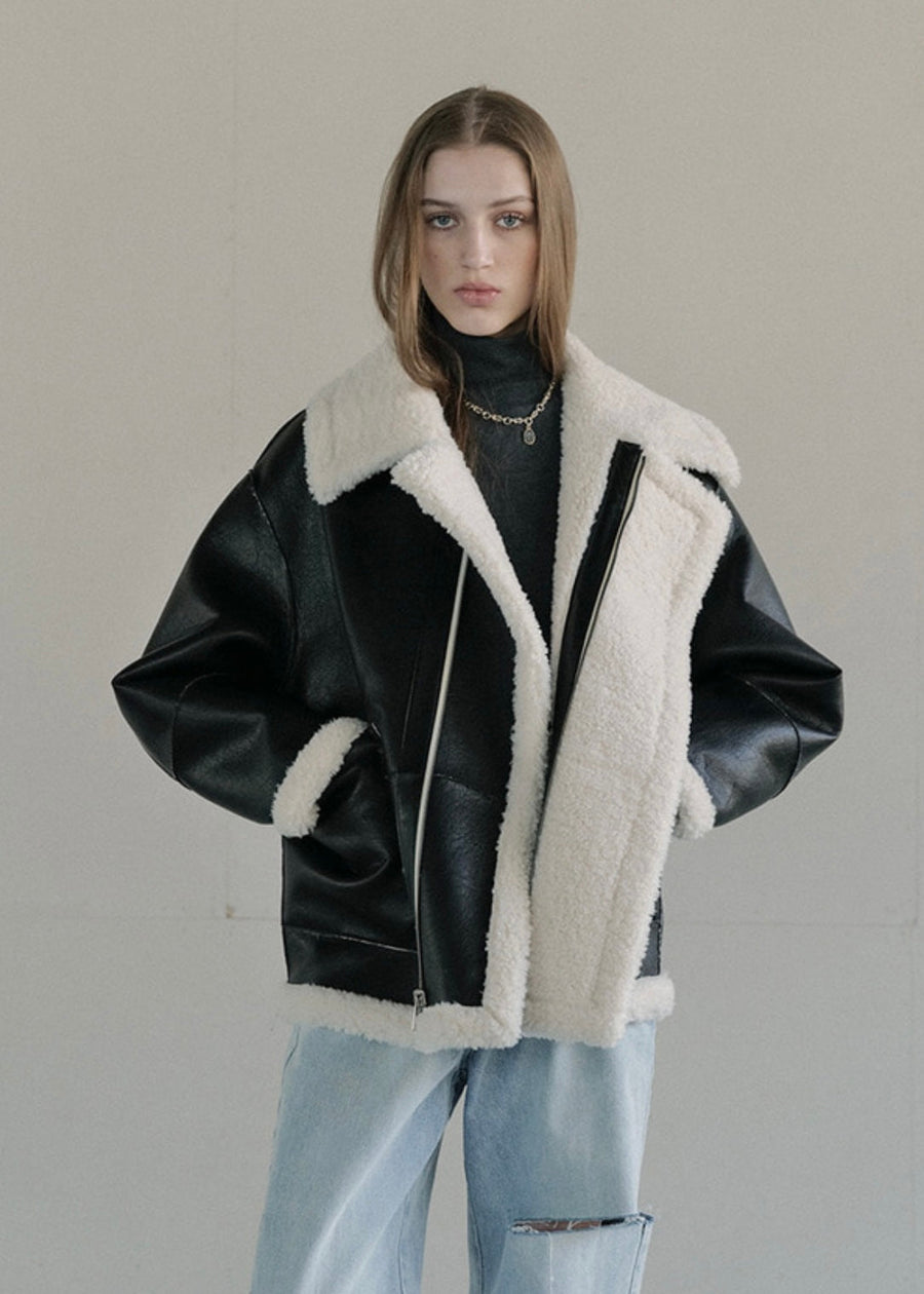 LEHA | Reversible Eco Shearling Jacket (Black)