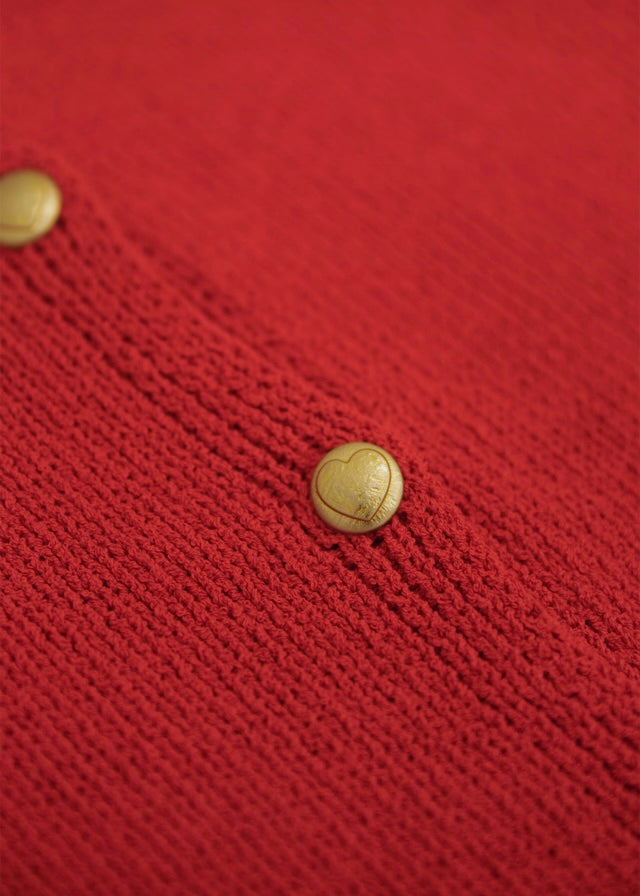 Alice Knit Cardigan (Ruby red)