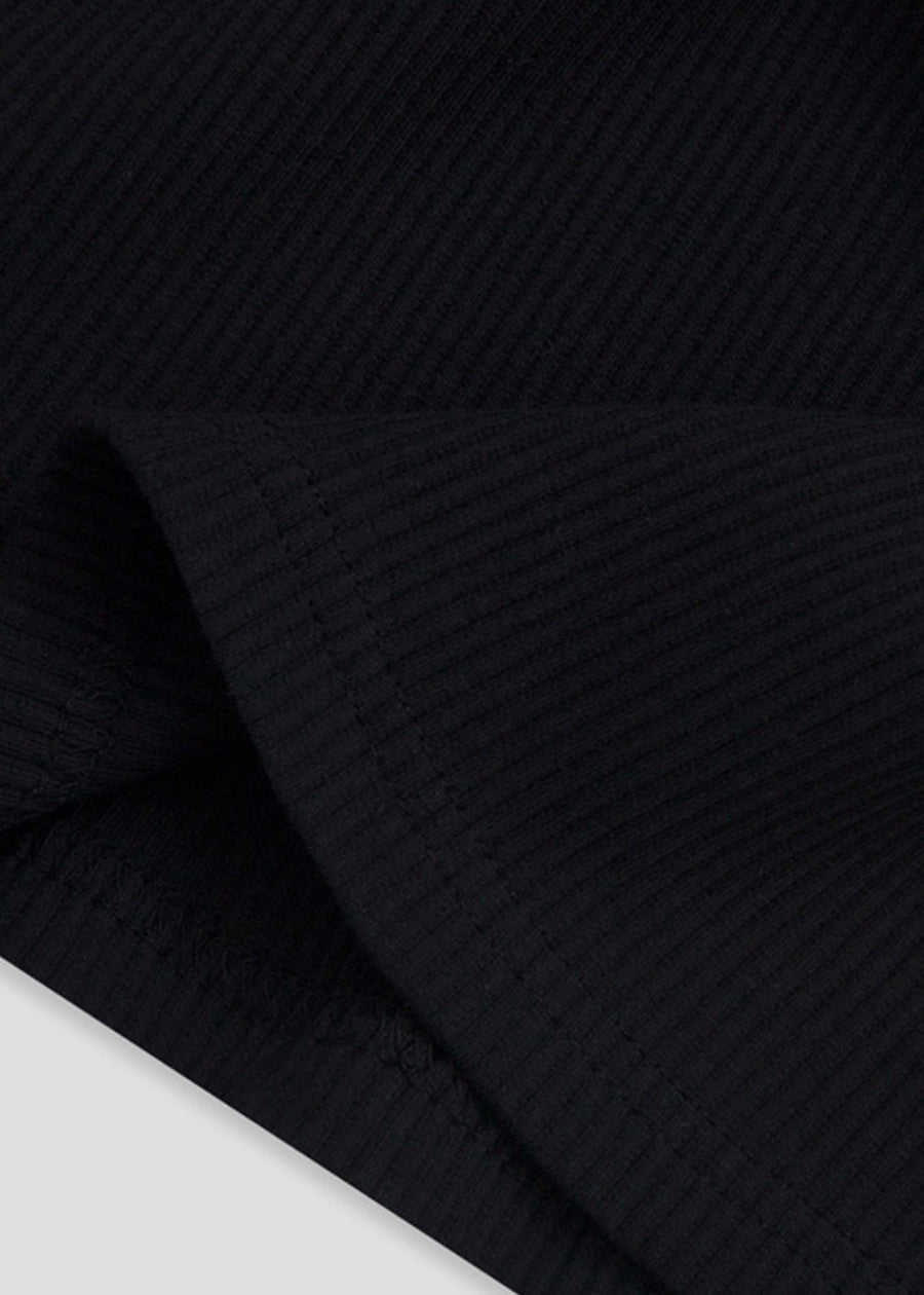 Essential Ribbed Stretch Cotton Jersey Tank Top (Black)