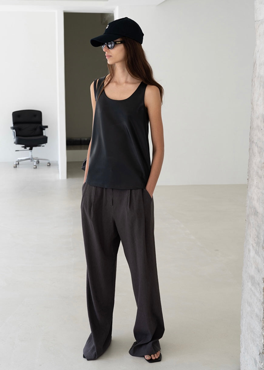 Dark Stone Wide Trousers (Anthracite)