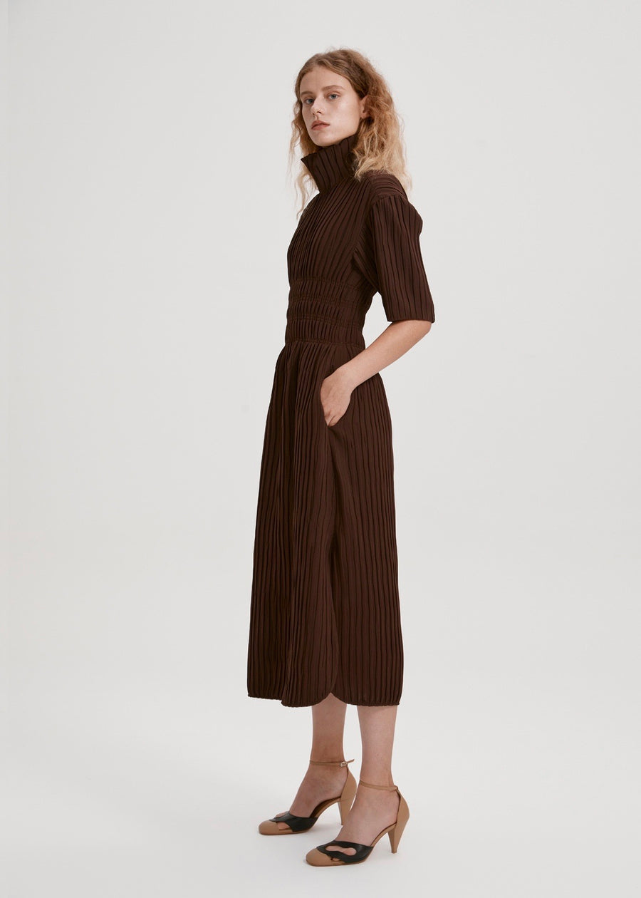 TEXTURED TURTLENECK DRESS  | RECTO