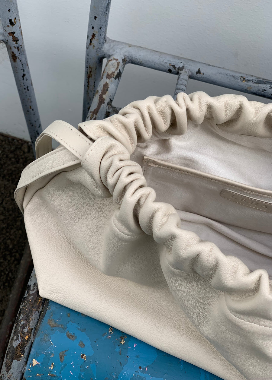 Sand Drawstring Clutch | LEHA