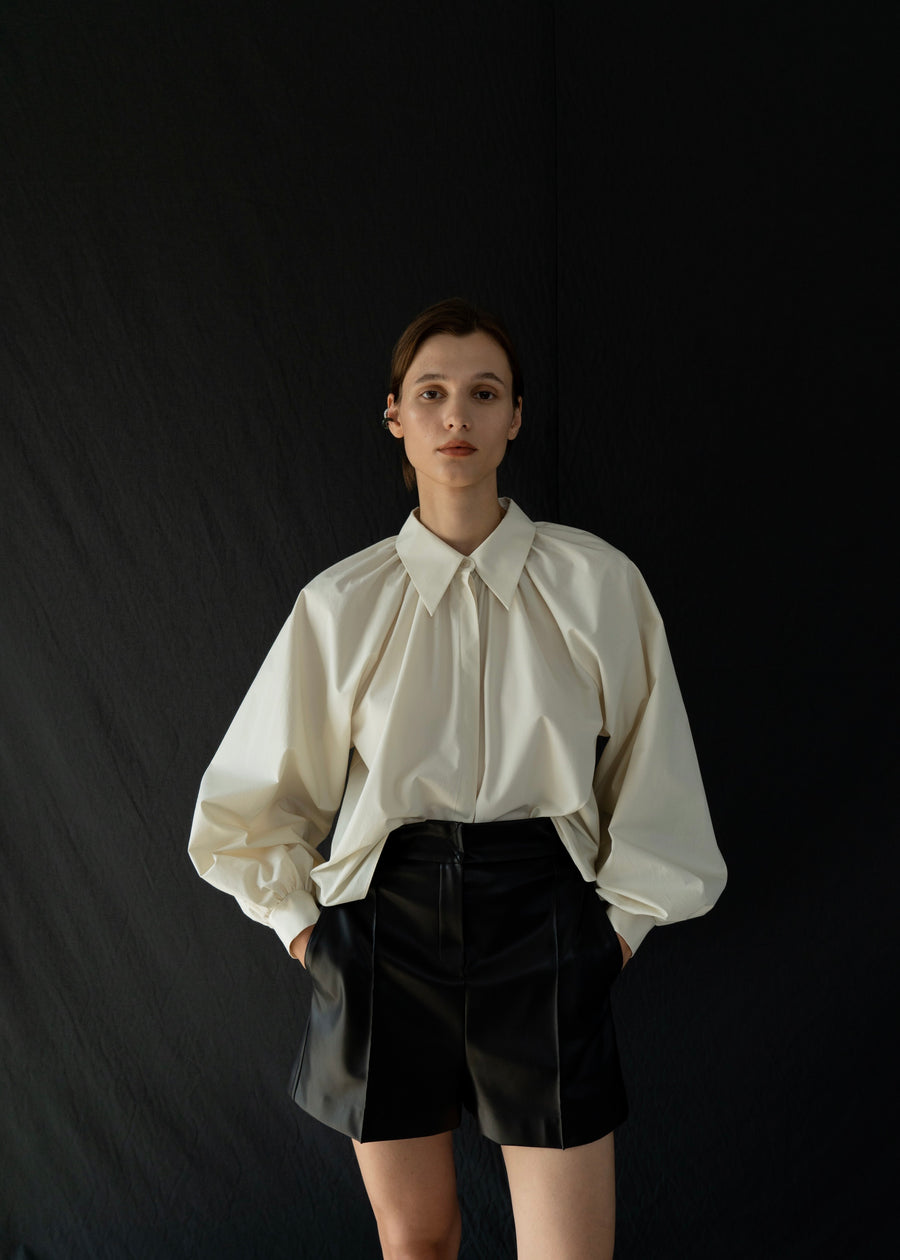 Gathered Cotton Shirts | LEHA
