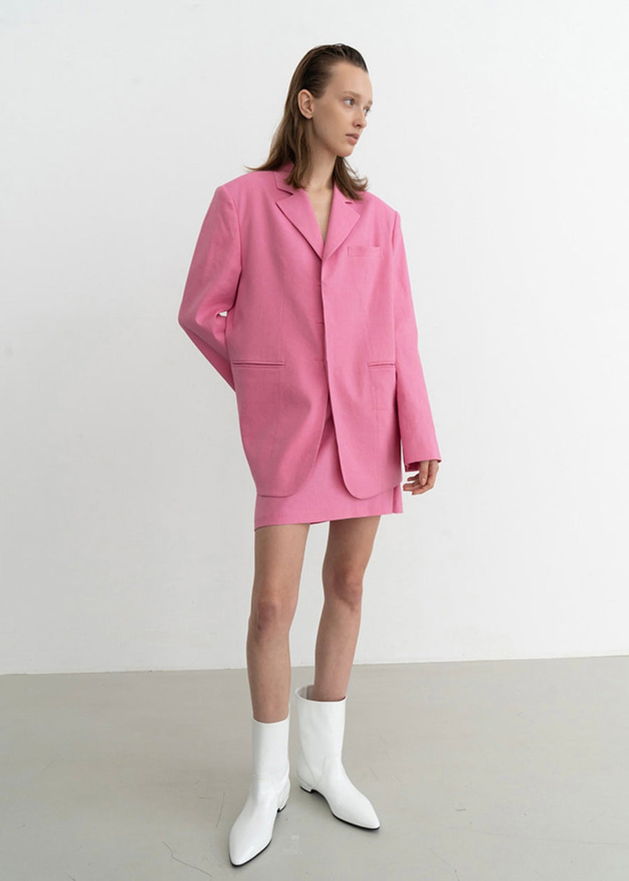 [Re-Order] Marta single breast jacket (Pink)