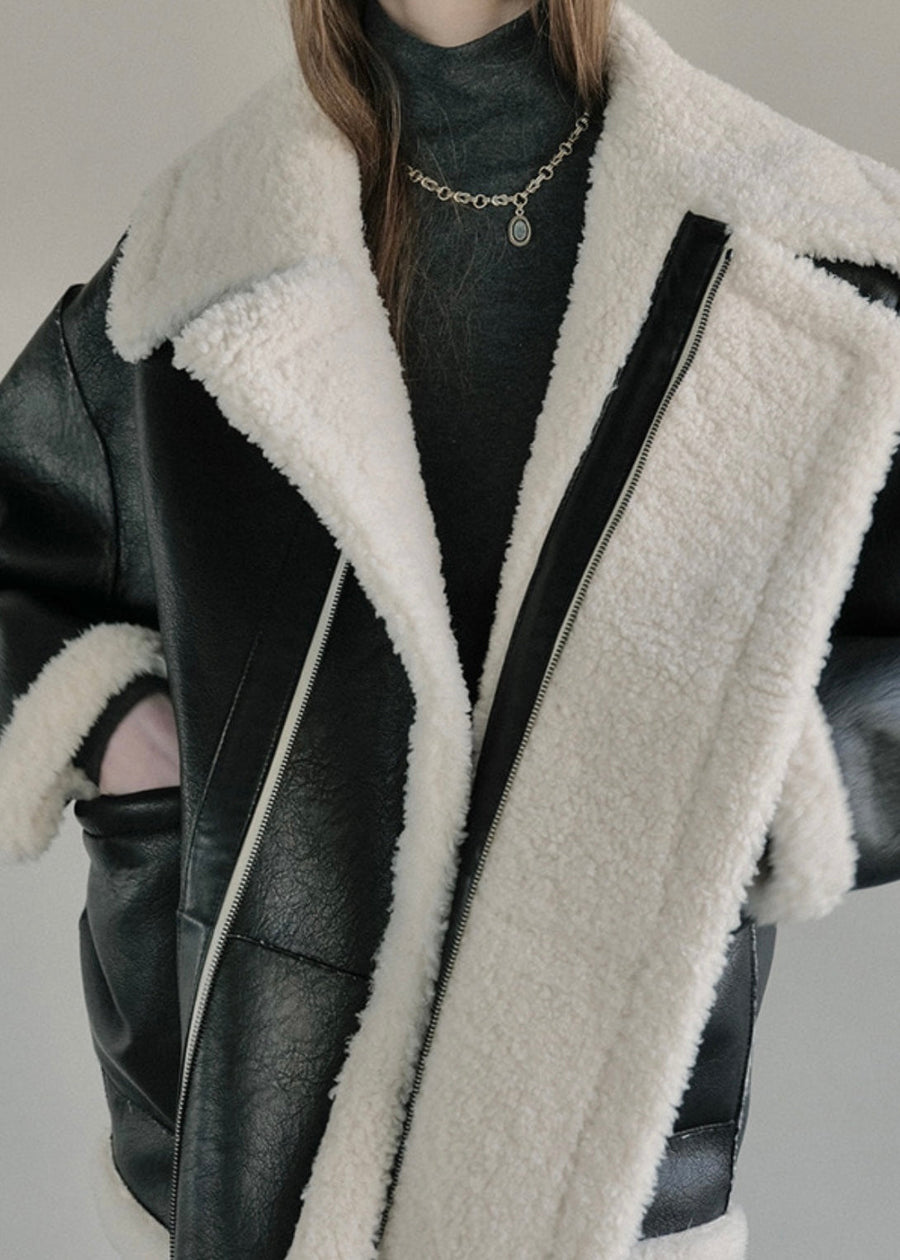 LEHA | Reversible Eco Shearling Jacket (Black)