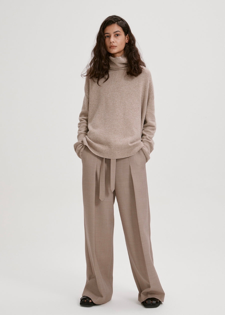 WOOL TURTLENECK & MUFFLER (COCOA) | RECTO