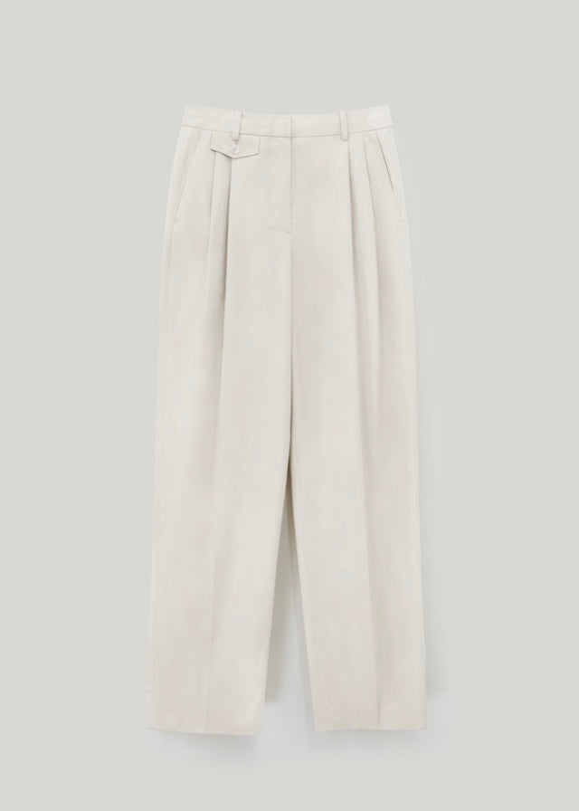 Lyocell Cotton Straight Pants (Atrium White)