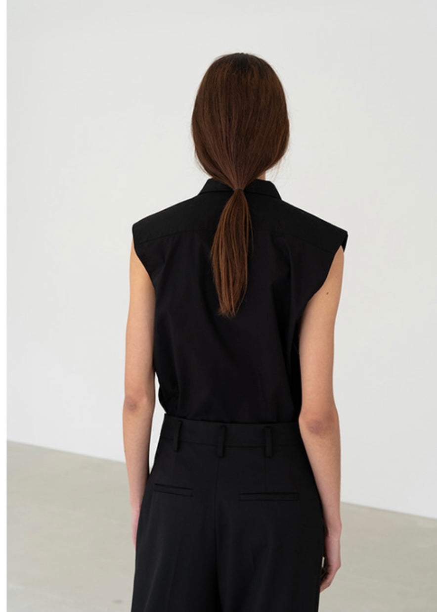 Vito Sleeveless Shirt (Black)