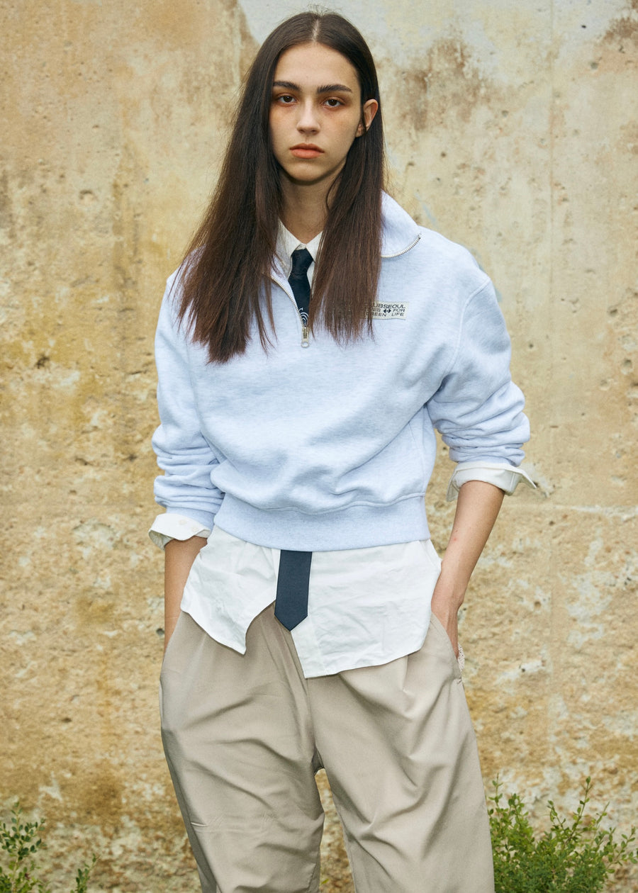SCS Basic Label Half Zip-Up (Gray)