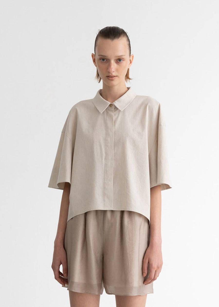 Serene Sheer Shorts (Beige)